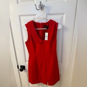 Anthropologie V-Neck Red Mini Dress